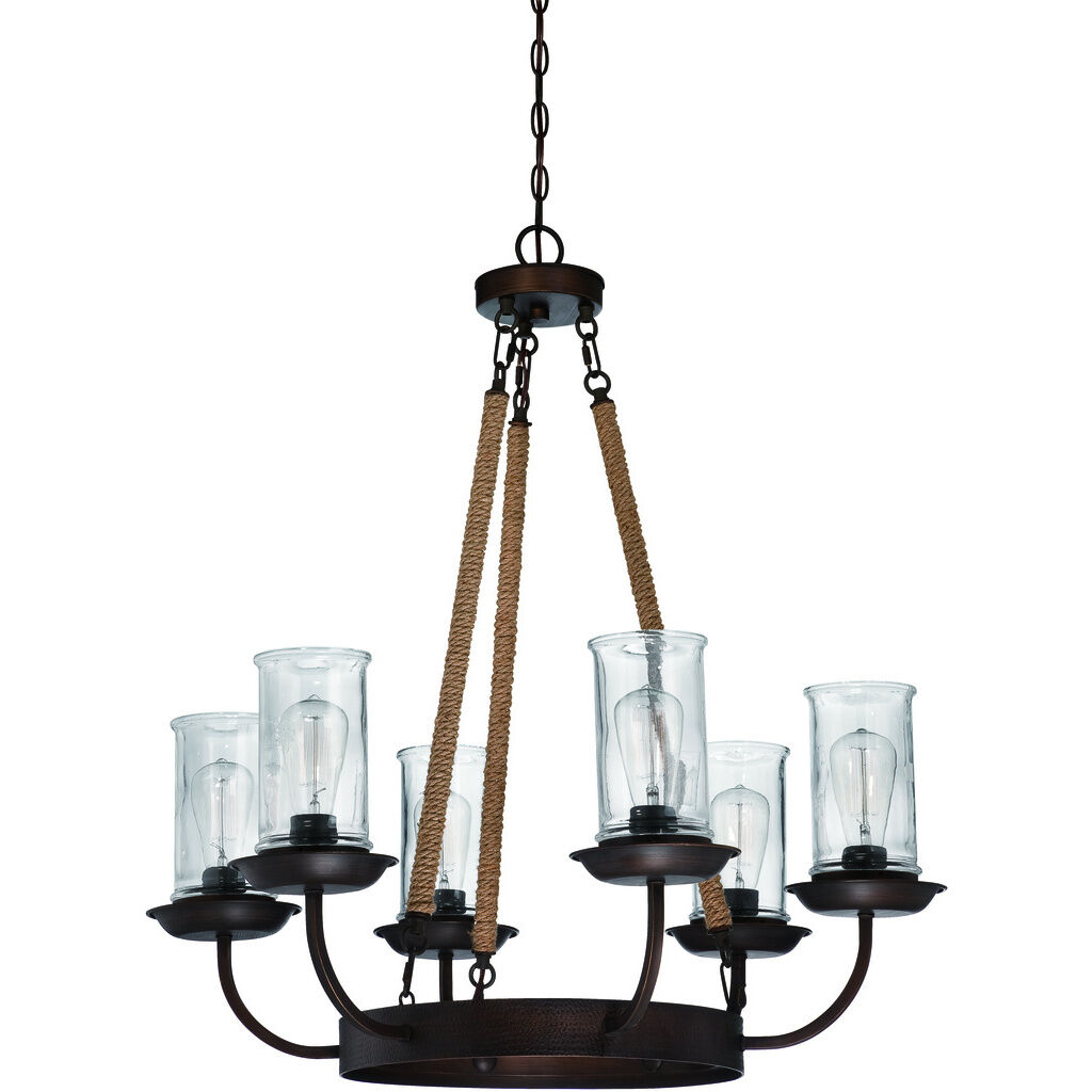 Thornton 6 Light 30.88 inch Aged Bronze Brushed Chandelier Ceiling Light