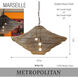 Marseille 3 Light 33 inch Brass Antique Pendant Ceiling Light