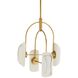 Roll 4 Light 20 inch Antique Brass and Ivory Chandelier Ceiling Light
