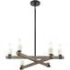 Stone Manor 6 Light 27 inch Matte Black with Aspen and White Chandelier Ceiling Light