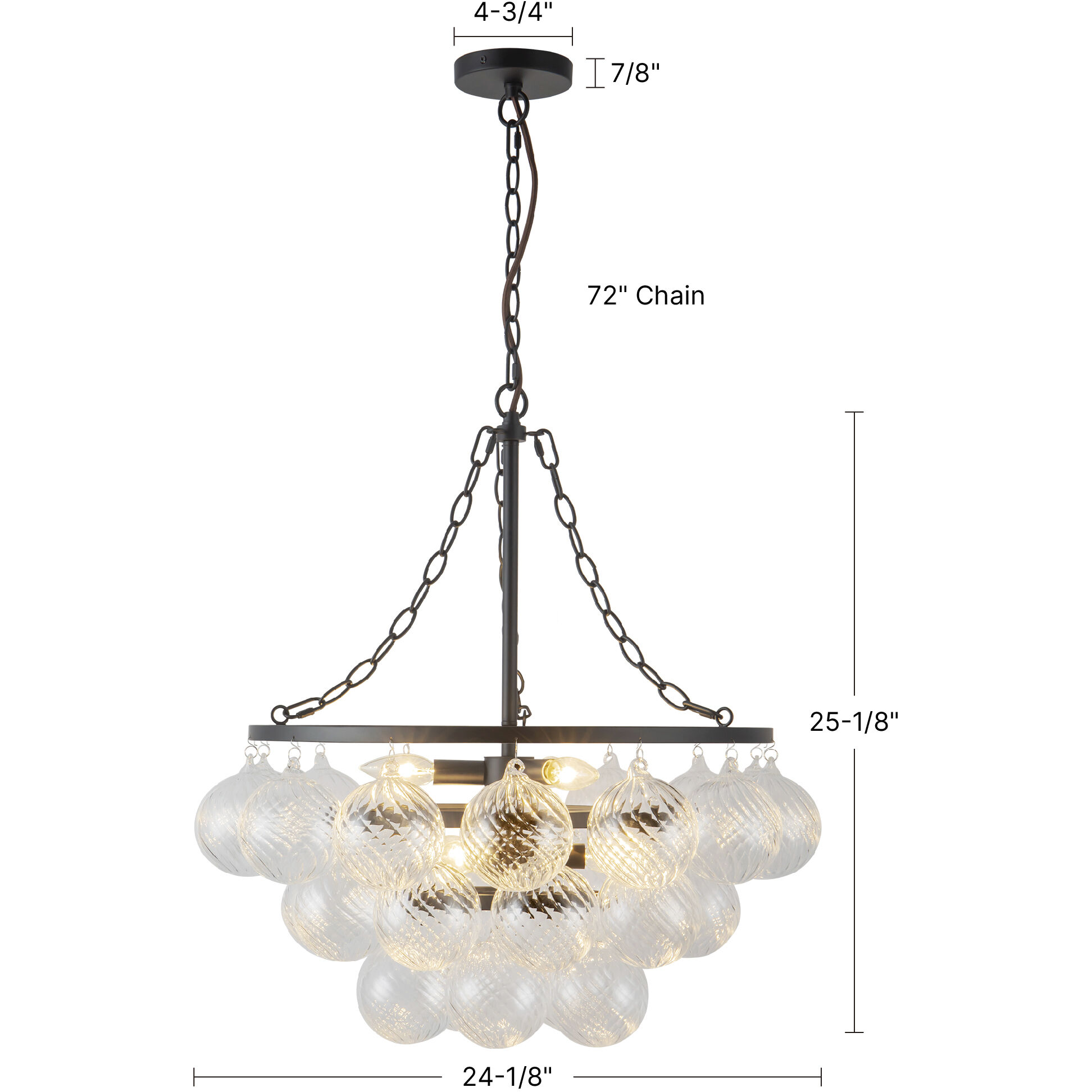 Alora Mood Faye 6 Light 24.13 inch Matte Black and Smoked Solid Glass Chandelier Ceiling Light in Smoked Glass