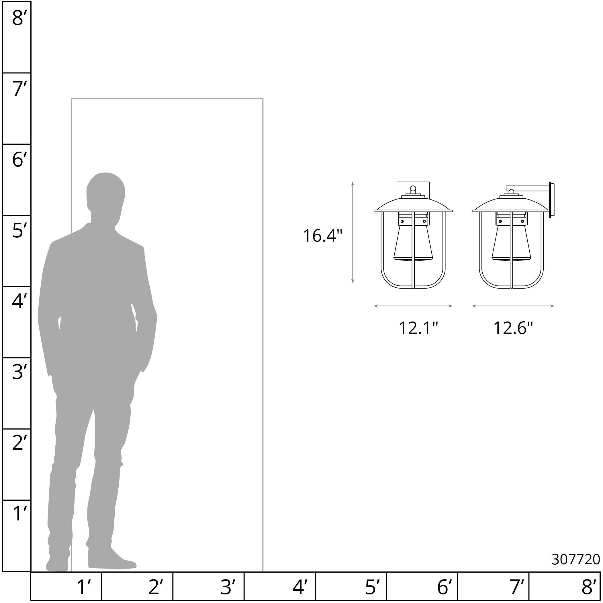 Erlenmeyer 1 Light 16.4 inch Coastal Black Outdoor Sconce, Large