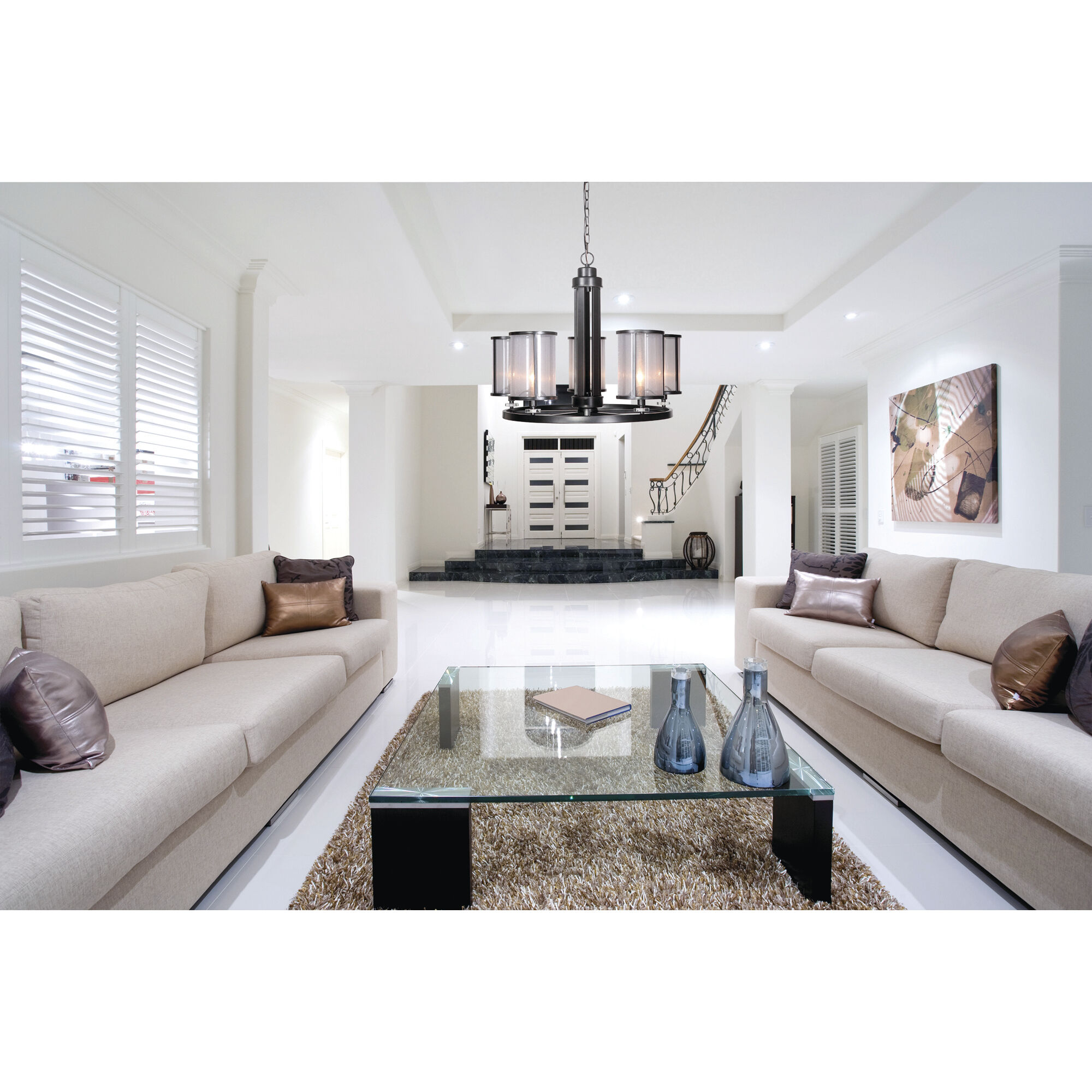 Danbury 5 Light 29 inch Matte Black Chandelier Ceiling Light