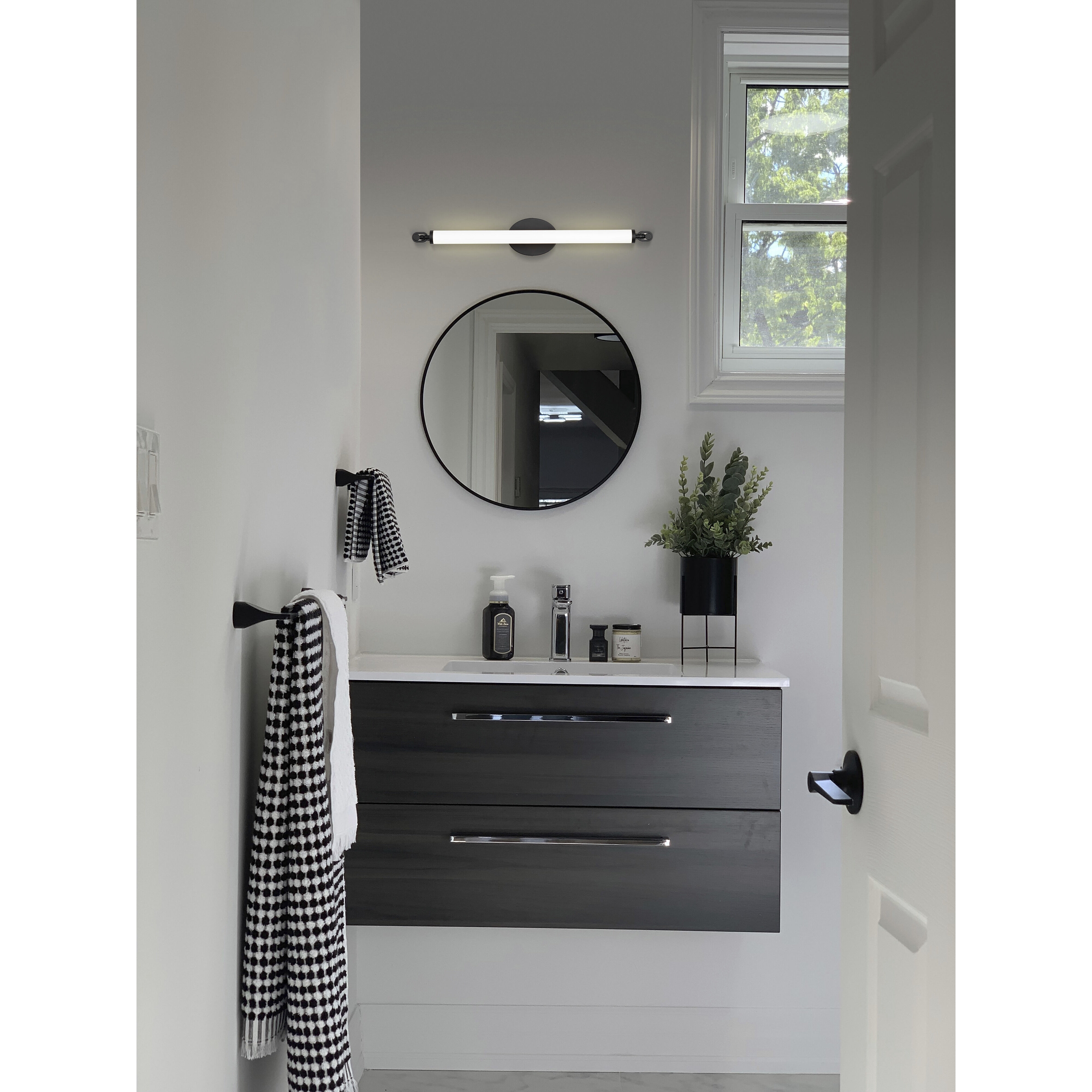 Edgeworth LED 27.75 inch Matte Black Vanity Light Wall Light