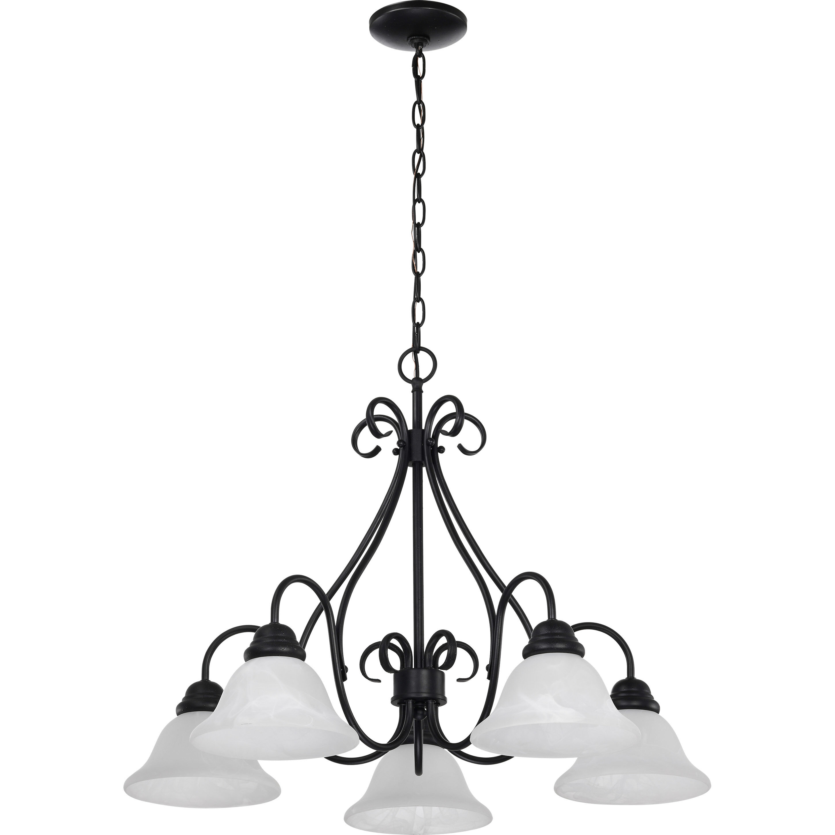 Castillo 5 Light 28 inch Textured Black Chandelier Ceiling Light