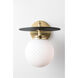 Ellis LED 7 inch Aged Brass and Black Wall Sconce Wall Light