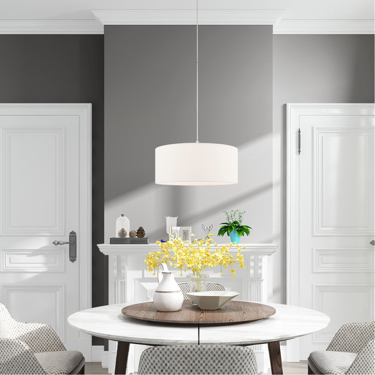 Clark 1 Light 18 inch Brushed Nickel Pendant Chandelier Ceiling Light