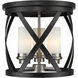 Malcalester 3 Light 13 inch Matte Black and Brushed Nickel Flush Mount Ceiling Light