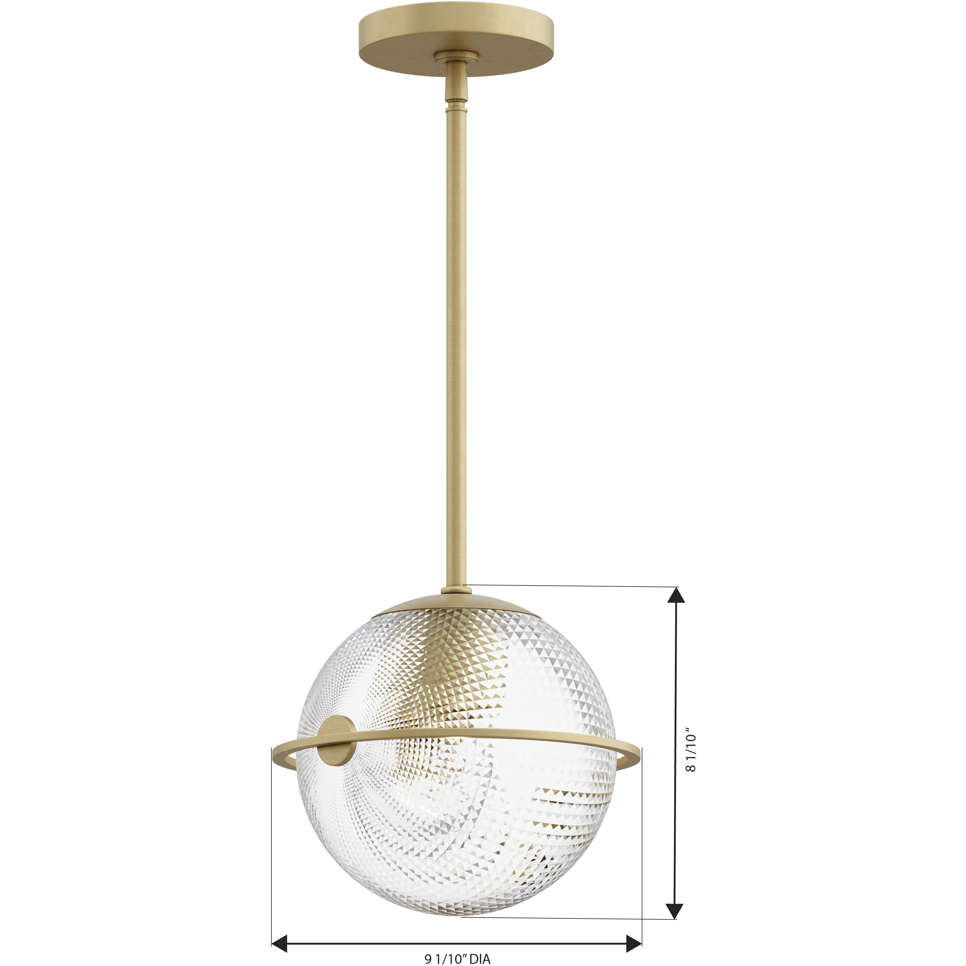 Luniva 1 Light 9 inch Legacy Brass Mini Pendant Ceiling Light