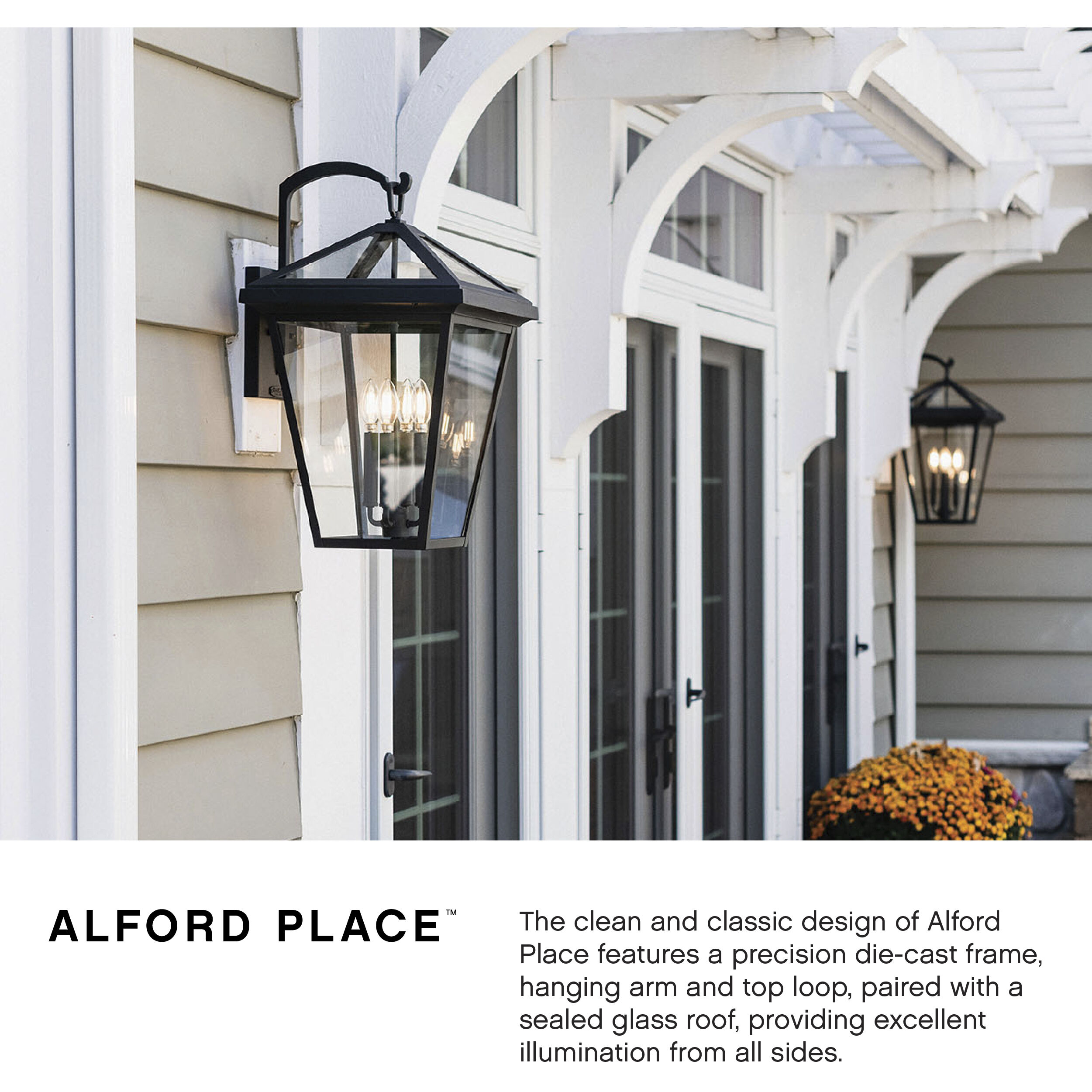 Open Air Alford Place Outdoor Wall Mount Lantern in Oil Rubbed Bronze, Non-LED, Estate Series