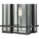Glass Tower 1 Light 18 inch Matte Black Outdoor Wall Sconce