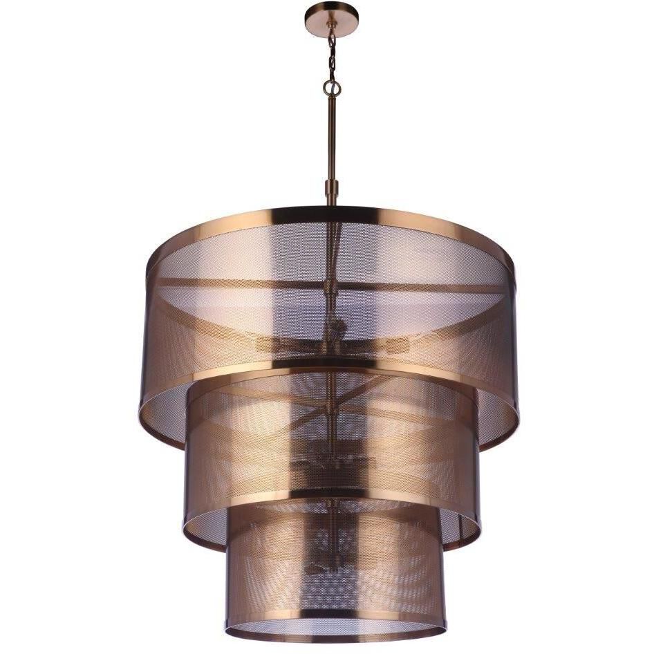 Mesh 12 Light 36 inch Satin Brass Pendant Ceiling Light