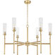 Esme 6 Light 38 inch Modern Gold Chandelier Ceiling Light