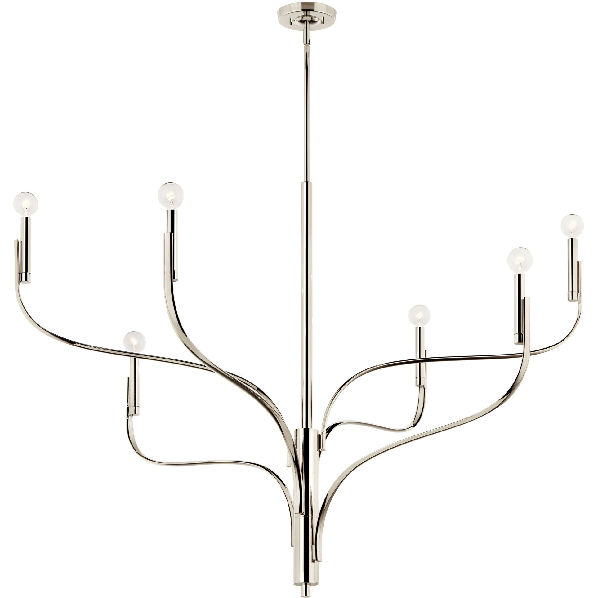 Livadia 6 Light Polished Nickel Chandelier Ceiling Light, 1 Tier Large