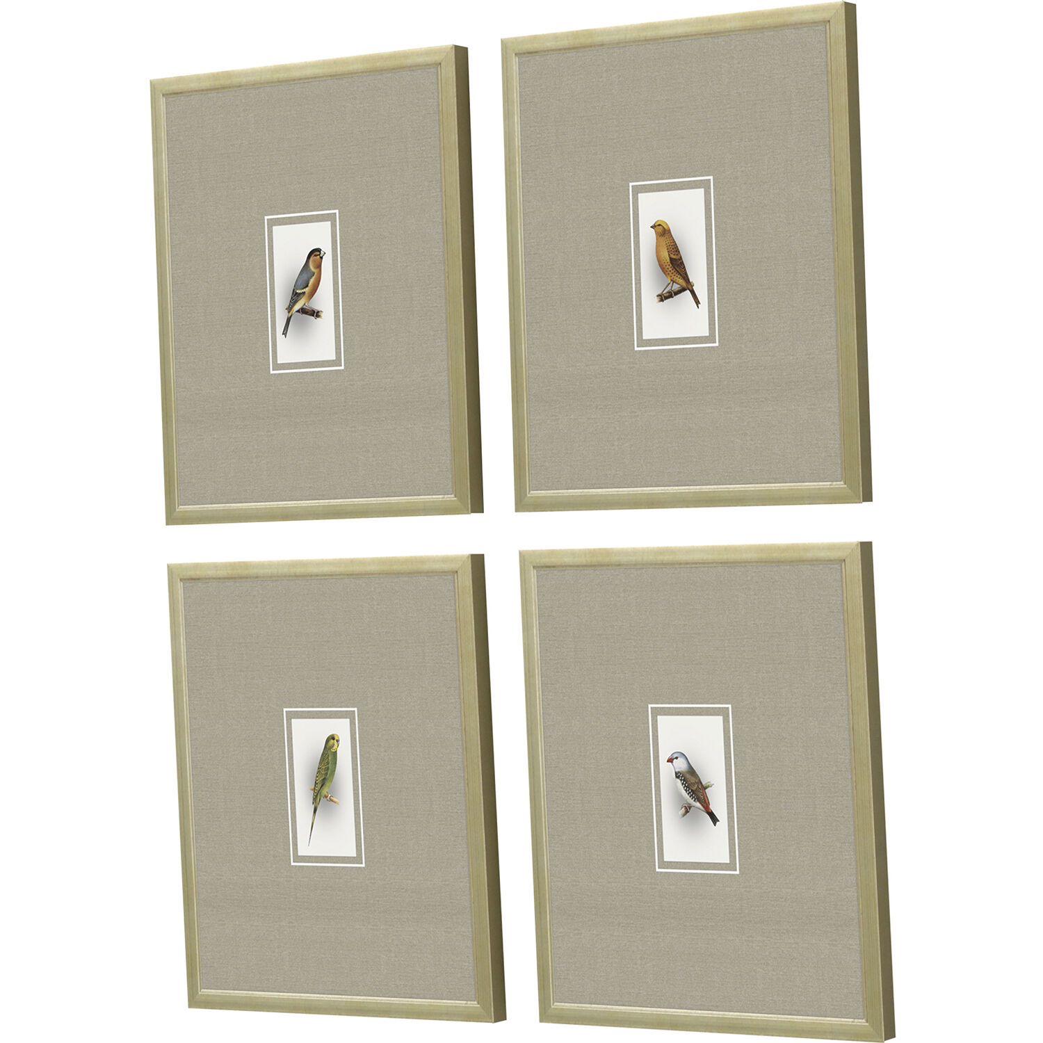 Here Birdie Multi and Brown and Neutral and Yellow Framed Art