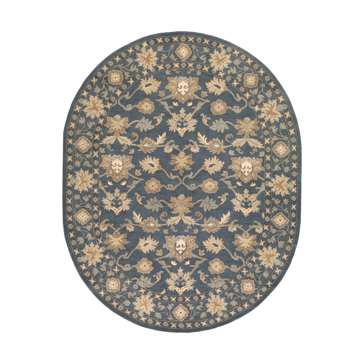 Caesar 120 X 96 inch Dark Green/Sea Foam/Ivory/Khaki/Tan Rugs, Wool