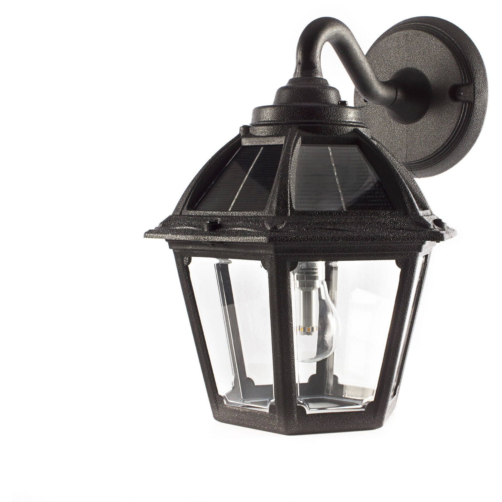 Polaris LED 12 inch Black Outdoor Wall Sconce, Solar