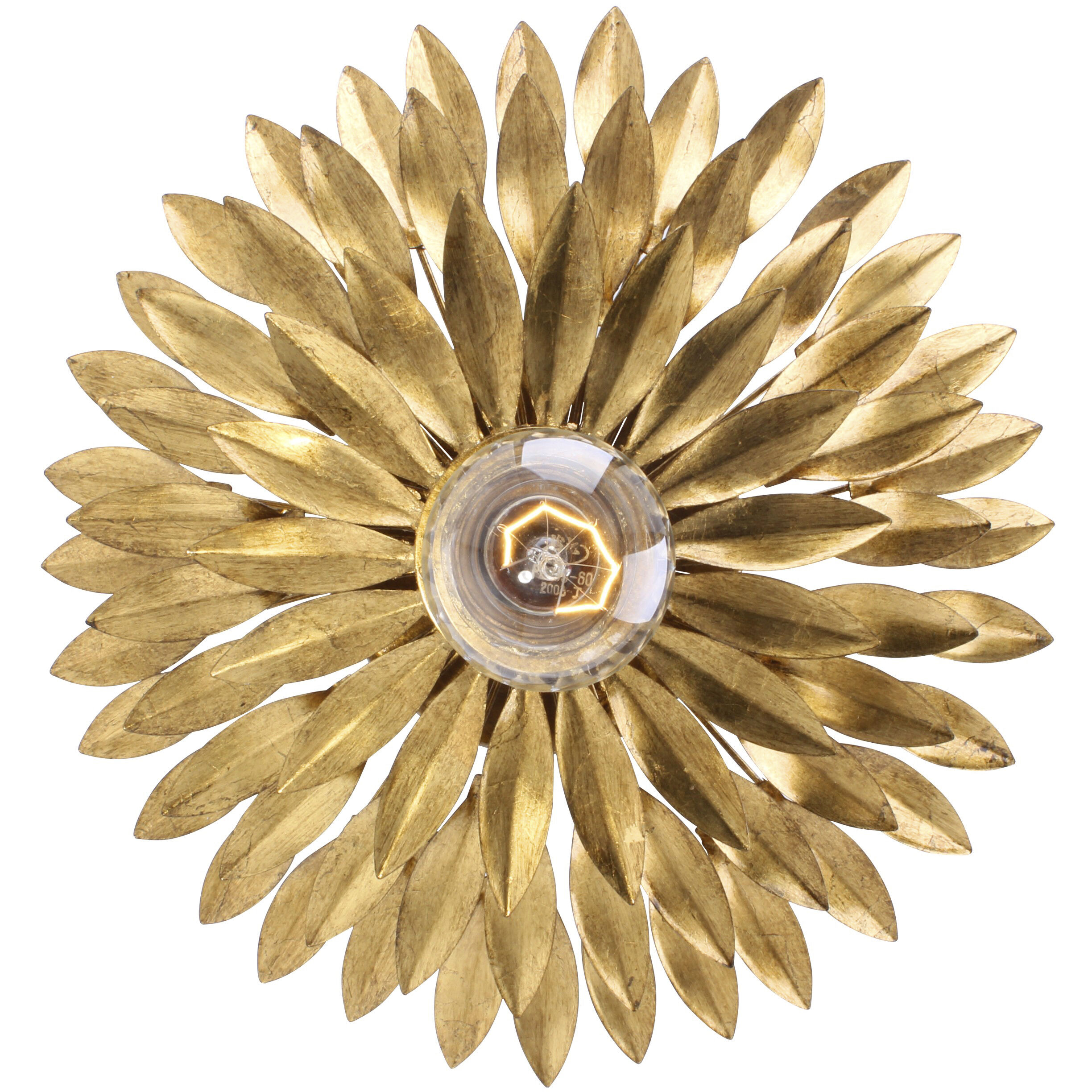 Broche Bath Sconce Wall Light in Antique Gold