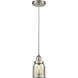 Bell 1 Light 5 inch Brushed Satin Nickel Mini Pendant Ceiling Light in Silver Plated Mercury Glass