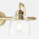 Reyes 3 Light 24.75 inch Aged Brass Vanity Light Wall Light in Clear Seeded