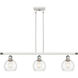 Ballston Athens 3 Light 36 inch White and Polished Chrome Island Light Ceiling Light in Clear Glass