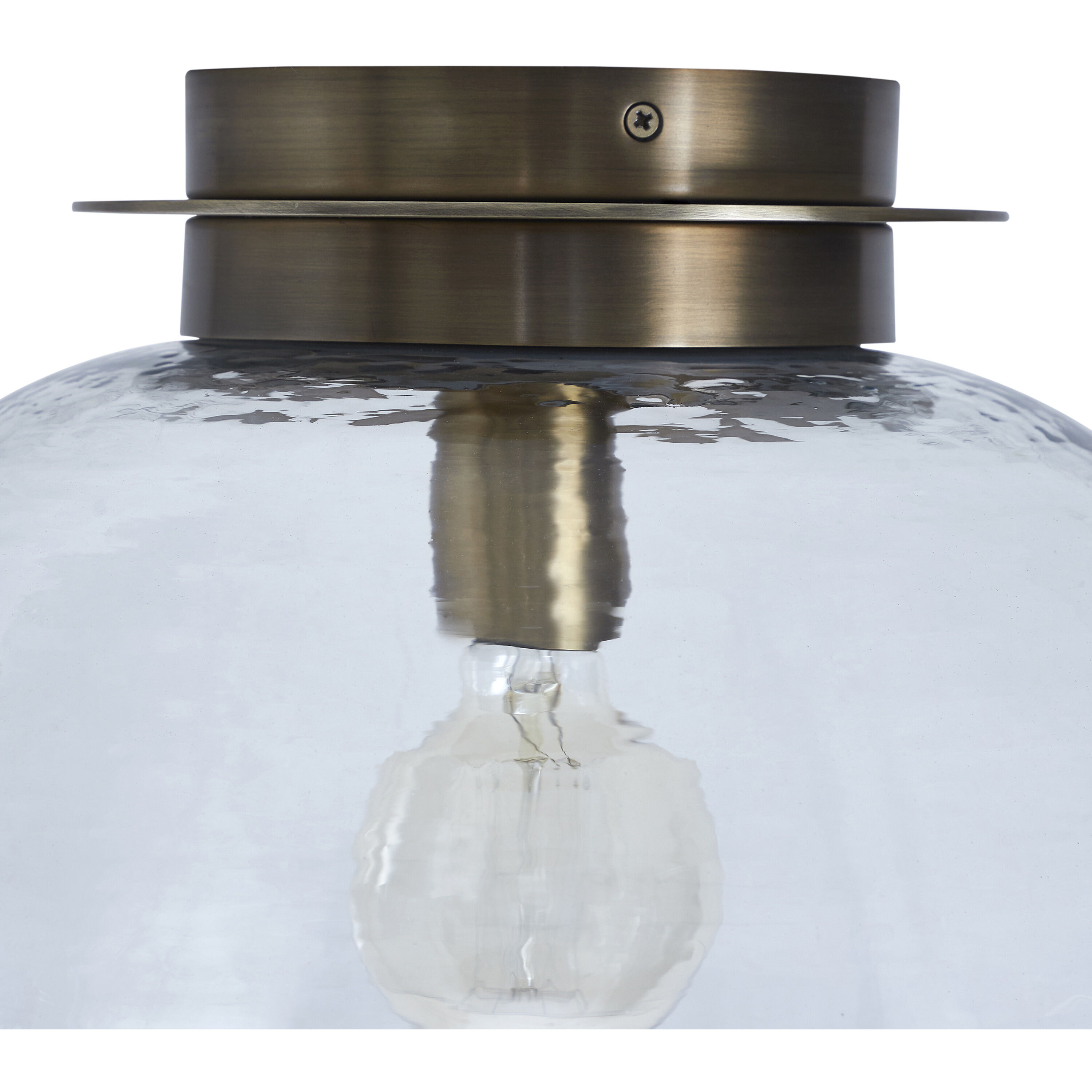 Liliane 1 Light 15 inch Clear Hammered Glass Flush Mount Ceiling Light