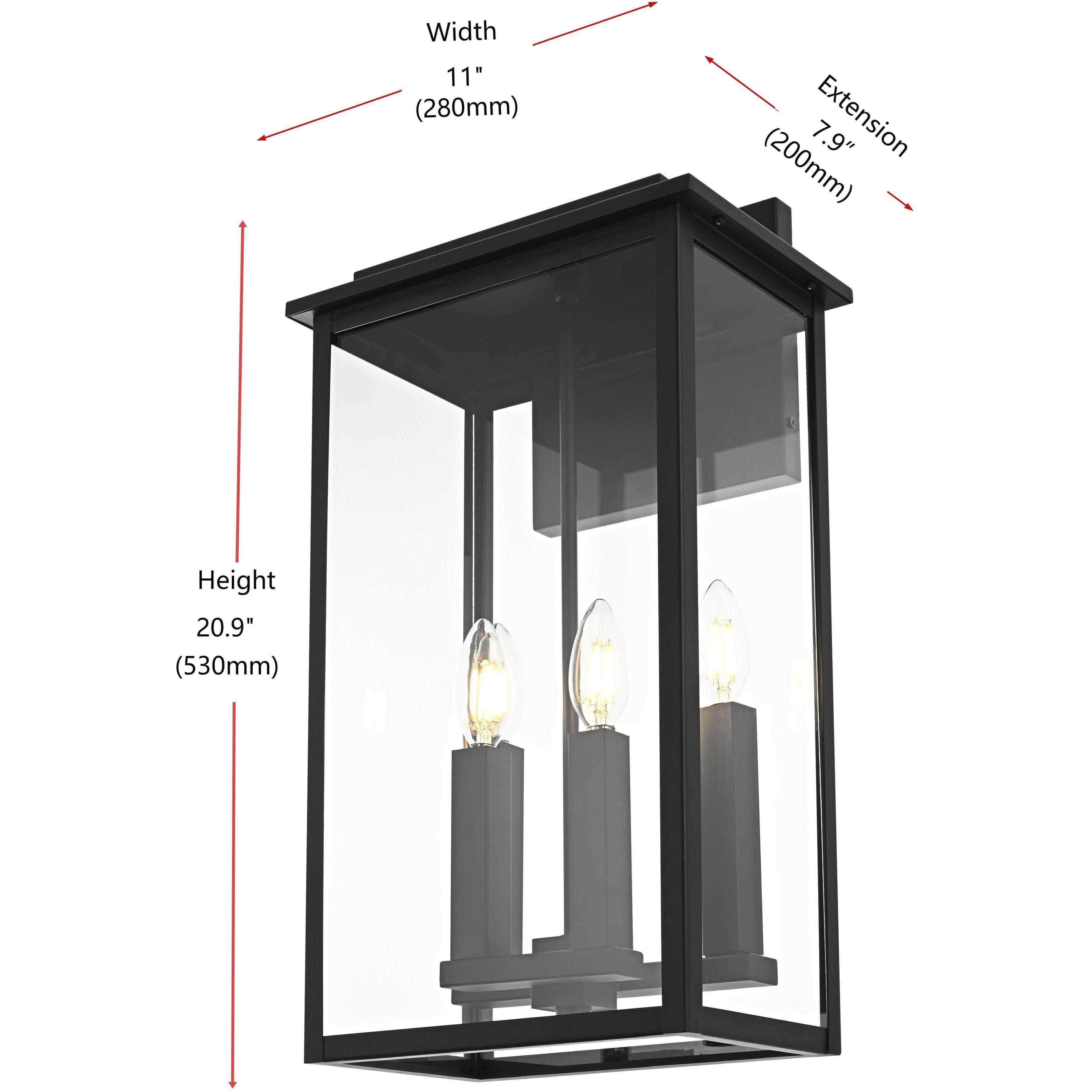 Kaysen 4 Light 21 inch Black Outdoor Wall Sconce