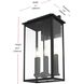 Kaysen 4 Light 21 inch Black Outdoor Wall Sconce