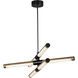 Rollo LED 28 inch Antique Pecan and Black Linear Pendant Ceiling Light