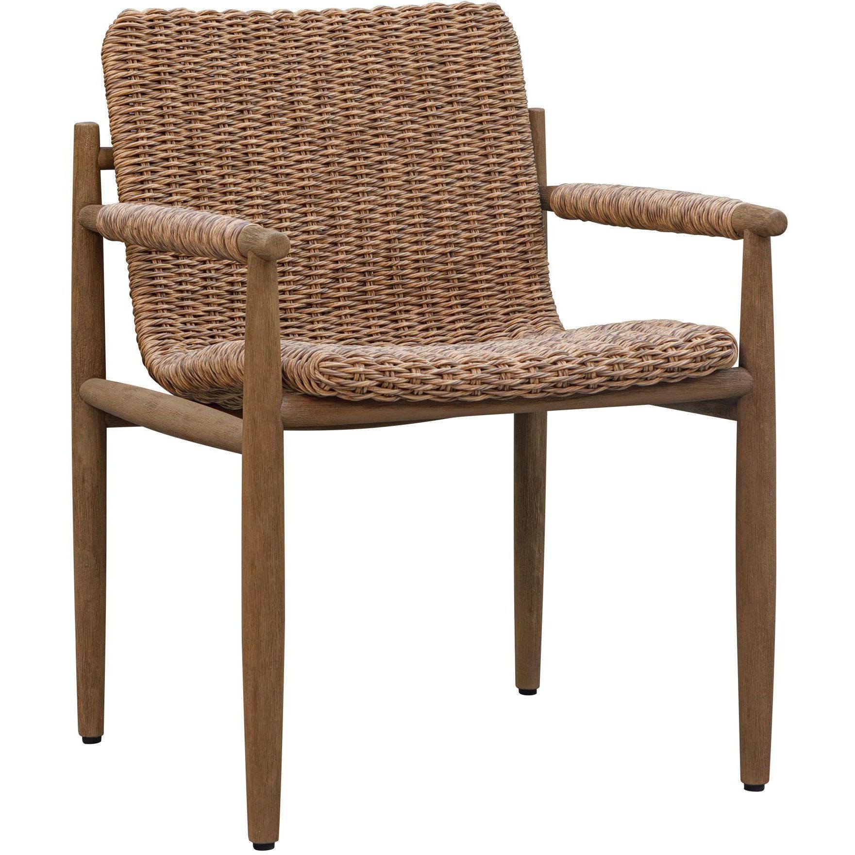 Sumba Twisted Golden Flax and Weathered Driftwood Outdoor Lounge Chair