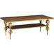 Maeve 52 X 19.5 inch Brushed Brass and Walnut Cocktail Table