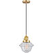 Franklin Restoration Oxford 1 Light 7.5 inch Satin Gold Mini Pendant Ceiling Light in Incandescent, Seedy