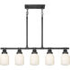 Somers 5 Light 42.88 inch Weathered Zinc Linear Pendant Ceiling Light in Matte White Glass