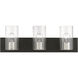 Zurich 3 Light 24 inch Black with Brushed Nickel Accents Vanity Sconce Wall Light