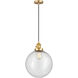 Franklin Restoration Beacon 1 Light 12 inch Satin Gold Mini Pendant Ceiling Light in Incandescent, Seedy