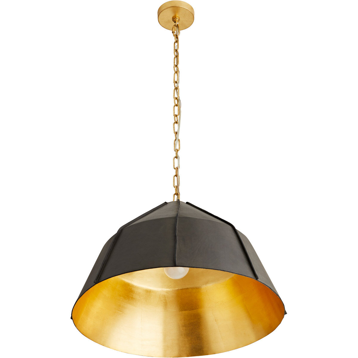 Ireland 1 Light 24 inch Graphite and Gold Leaf Pendant Ceiling Light
