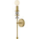 Prim 1 Light 5.25 inch Lacquered Brass Sconce Wall Light