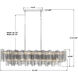 Addis 14 Light 51.75 inch Polished Chrome Linear Chandelier Ceiling Light in Tronchi Glass Smoke