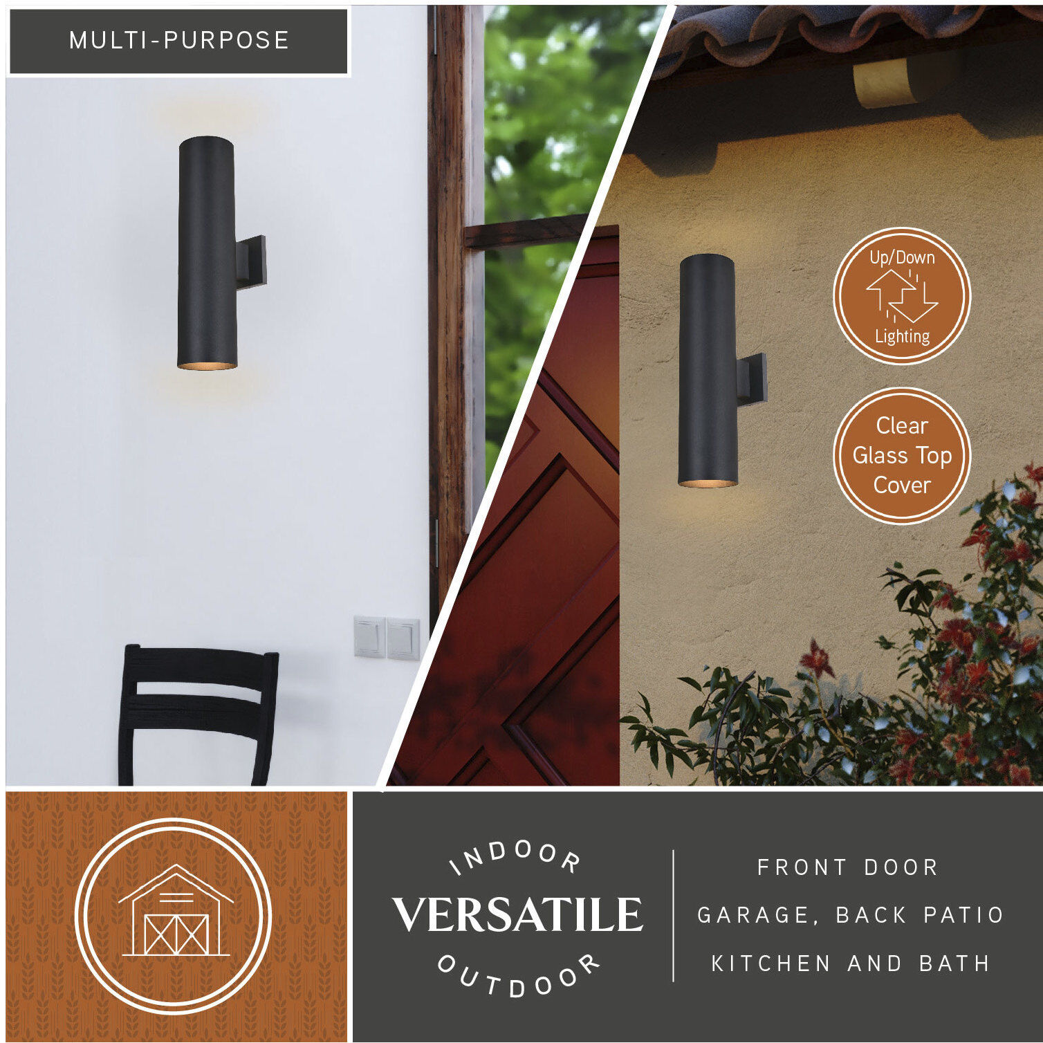 Chiasso LED 20 inch Textured Black Outdoor Wall