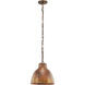 Charita 1 Light 11.5 inch Burnt Copper Mini Pendant Ceiling Light