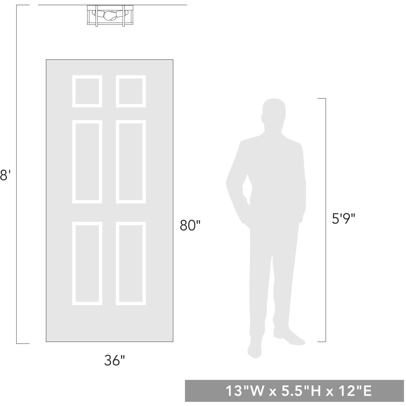 Tribeca 2 Light 5.5 inch Natural Black Outdoor Ceiling