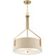 Elara 3 Light 20 inch Brushed Gold Pendant (Inverted) Ceiling Light