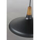 Nordic 1 Light 15.25 inch Walnut and Black Single Pendant Ceiling Light