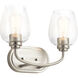 Valserrano 2 Light 15 inch Brushed Nickel Wall Mt Bath 2 Arm Wall Light