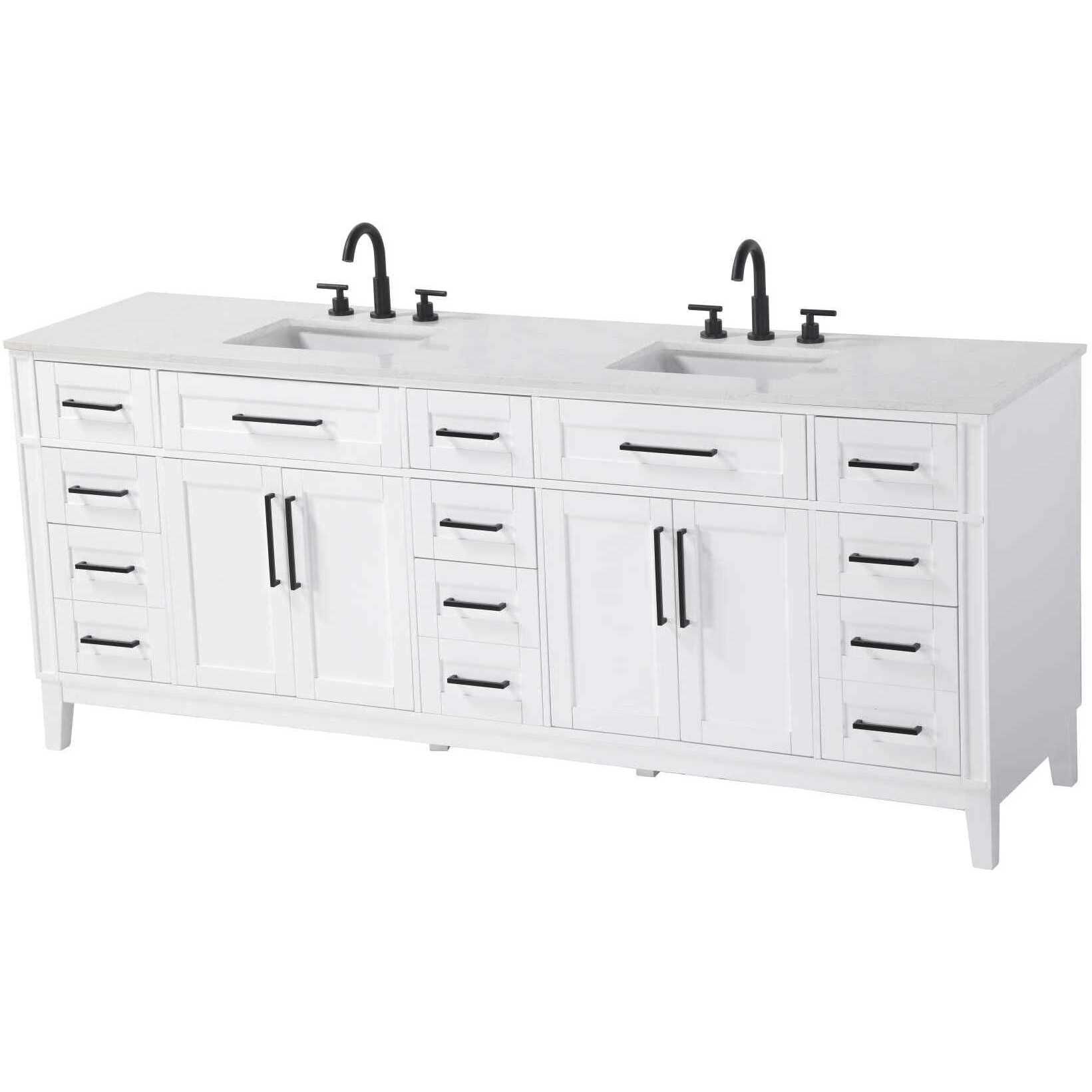 Virginia 84 X 35 inch White Bathroom Vanity Cabinet