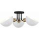 Gigi 3 Light 22.75 inch Black and Aged Brass Semi Flush Ceiling Light