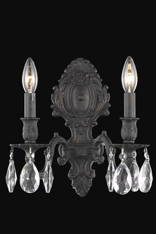 Monarch 2 Light 10 inch Dark Bronze Wall Sconce Wall Light in Royal Cut