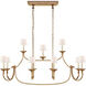 Chapman & Myers Flemish 11 Light 51.25 inch Gilded Iron Linear Pendant Ceiling Light in Linen, Large