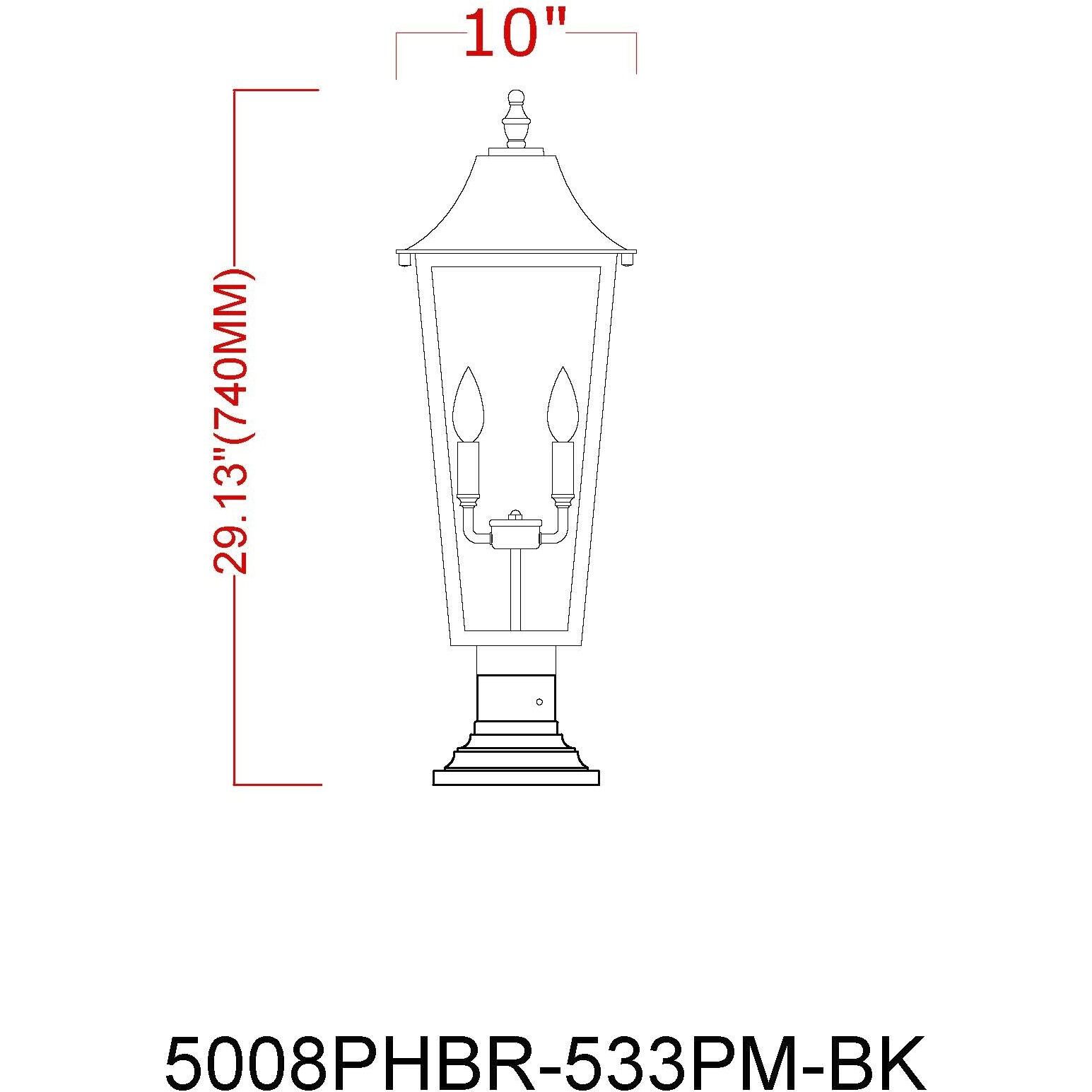 Gannon 3 Light 28.75 inch Black Outdoor Pier Mounted Fixture in G9