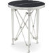 Spencer London 22 X 18 inch Side Table, Brass with Quartz Top, Small Round, Small Round Nickel Side Table